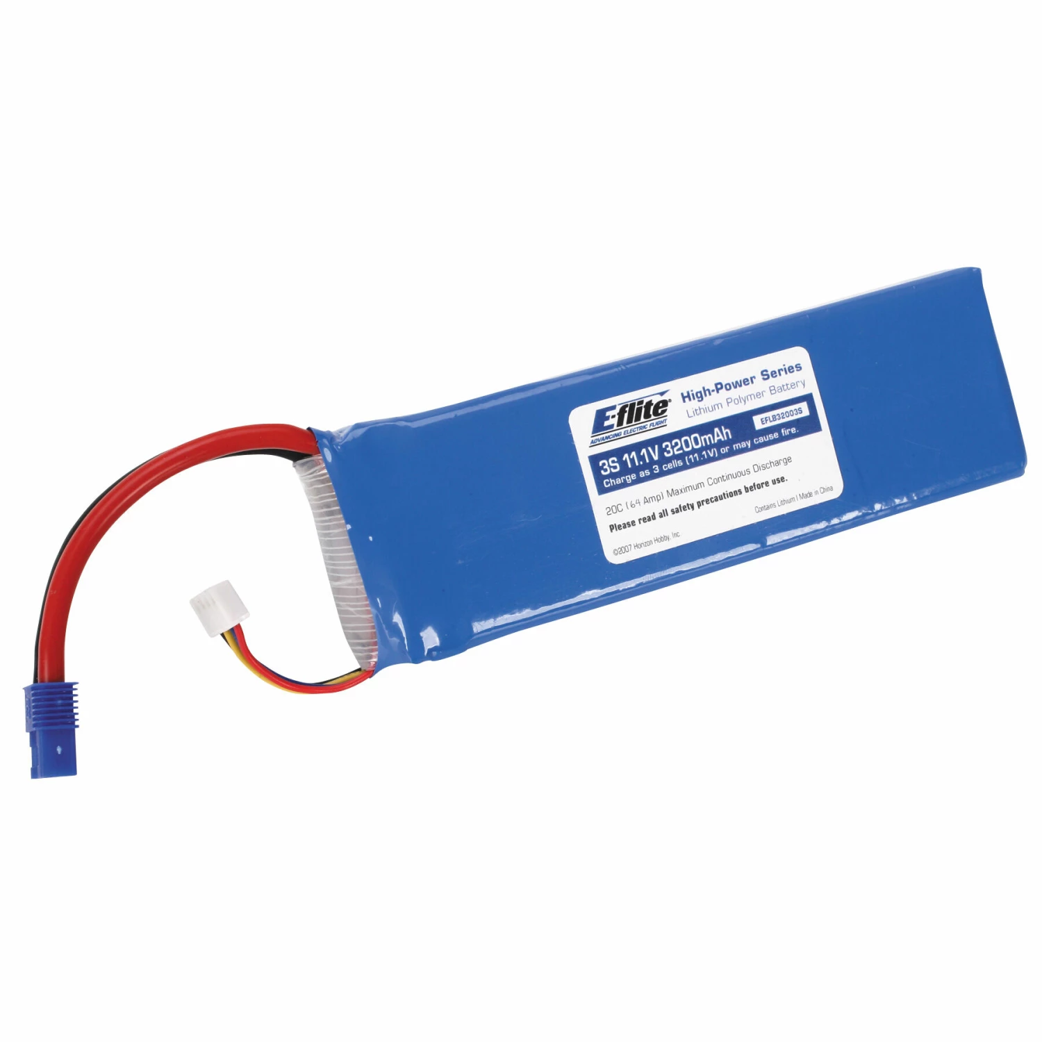 E-flite 11.1V 3200mAh 3S 20C LiPo Battery: EC3 1 E-flite 11.1V 3200mAh 3S 20C LiPo Battery: EC3